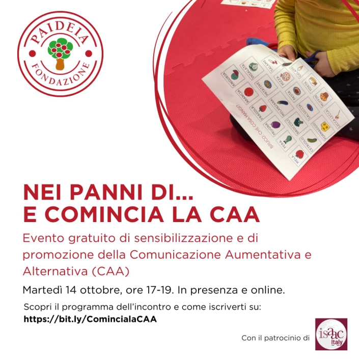 Nei panni di… e comincia la CAA” dedicato alla Comunicazione Aumentativa e Alternativa – Martedì 14 ottobre