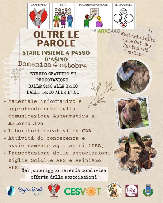 Evento gratuito – Oltre le parole, Stare insieme a passo d’asino Evento gratuito - Oltre le parole, Stare insieme a passo d'asino